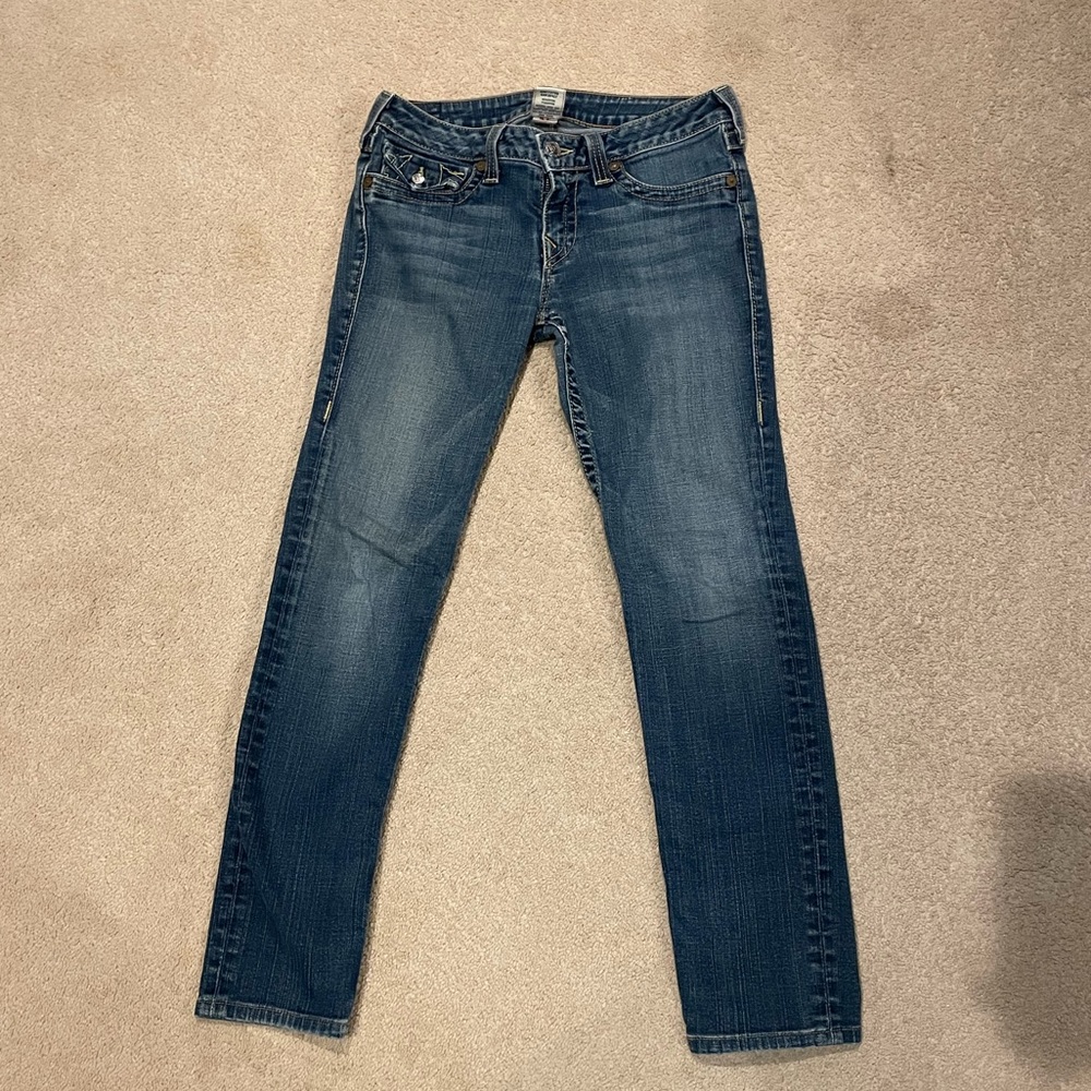True Religion Medium Wash Denim Jeans, Good Condition-no rips or tears